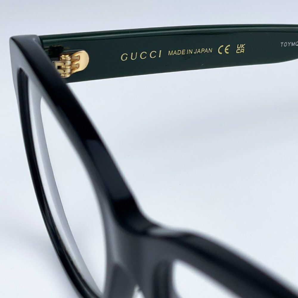 NEW Gucci GG0038ON 011 Black Green Square Women Eyeglasses - Picture 8 of 14
